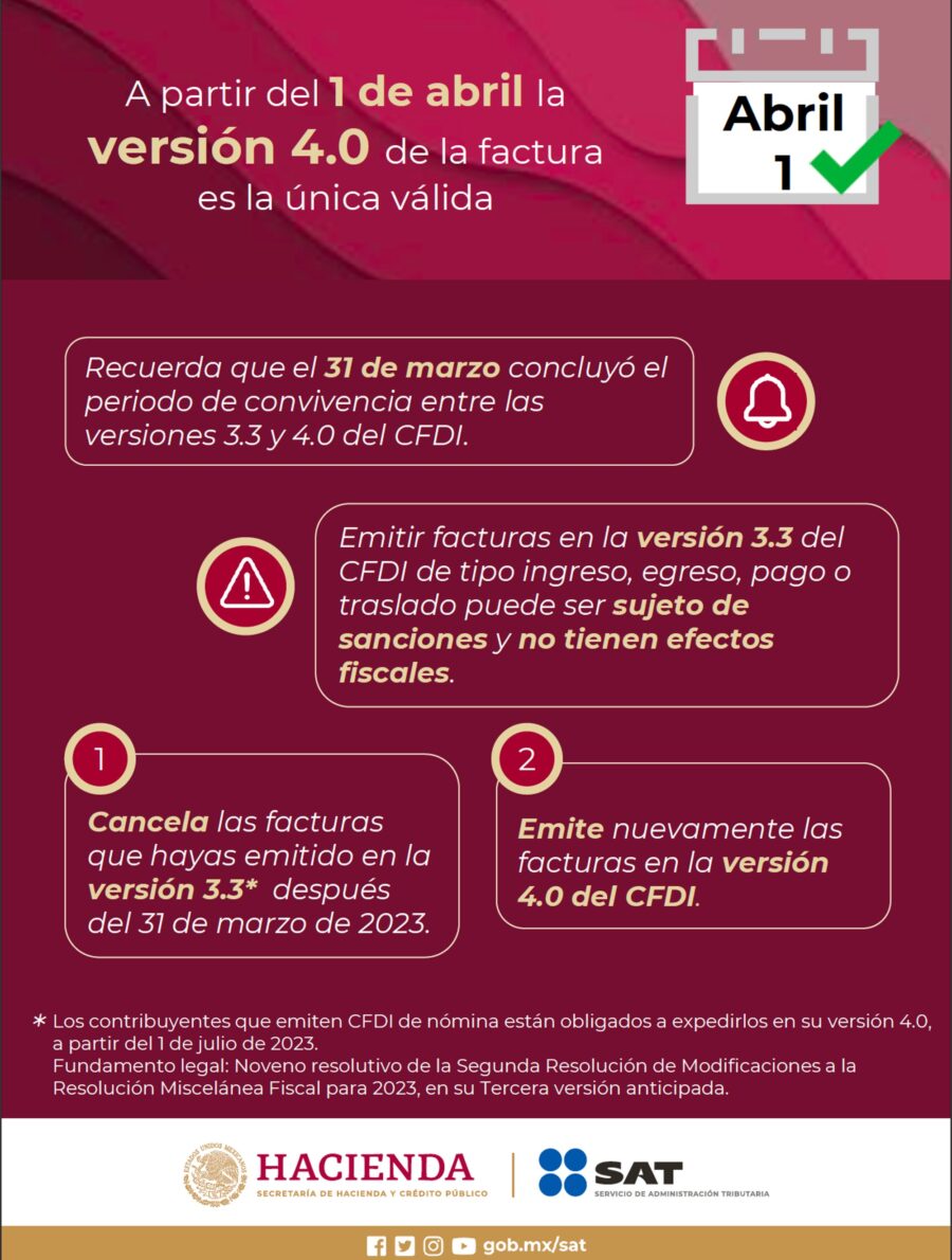 Evita problemas con el SAT La factura electrónica 4 0 será la única