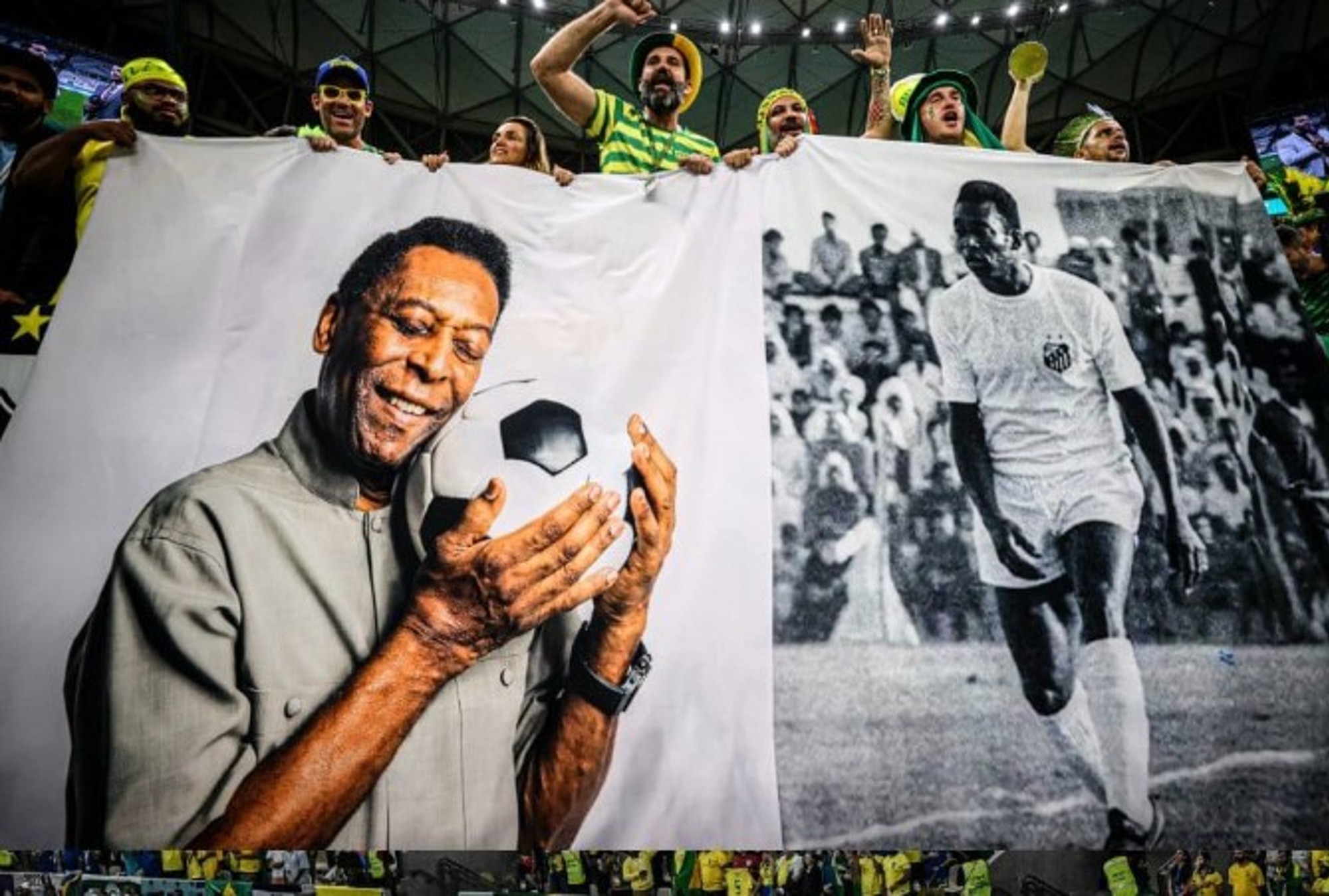 Los fans desearon a Pelé una pronta recuperación desde Qatar.