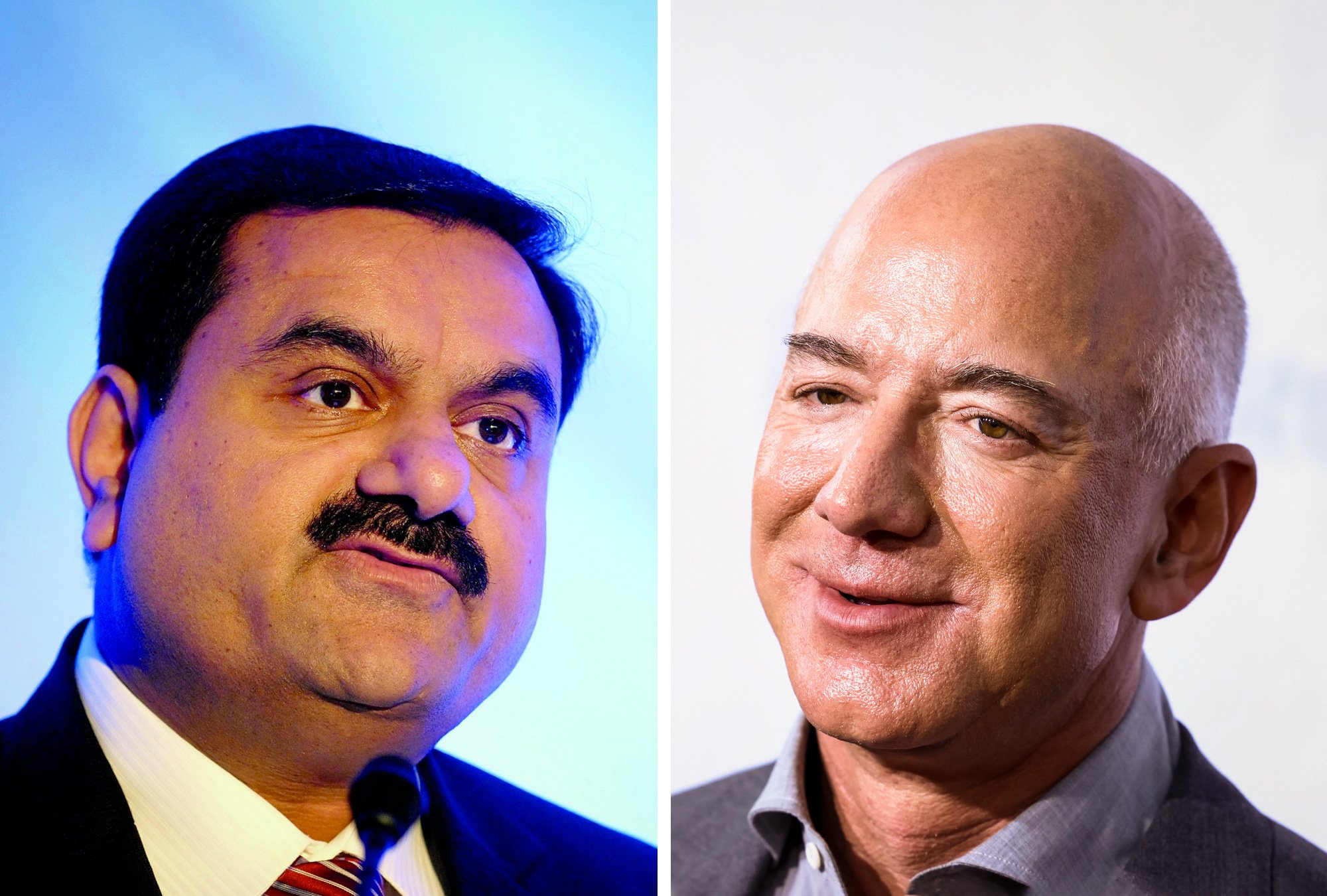 Gautam Adani y Jeff Bezos.