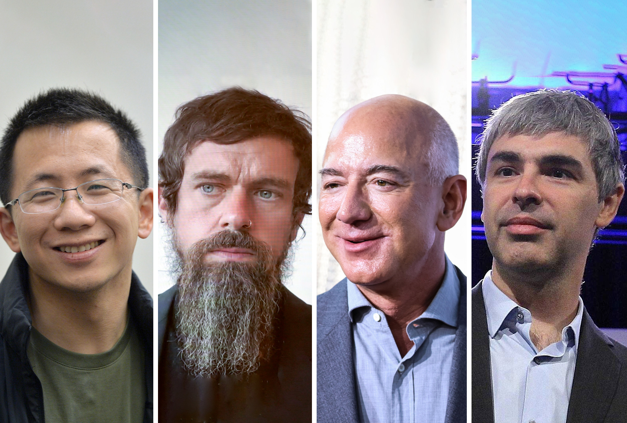 Zhang Yiming, Jack Dorsey, Jeff Bezos y Larry Page. Los fundadores de las empresas tecnológicas que ya no son CEO.