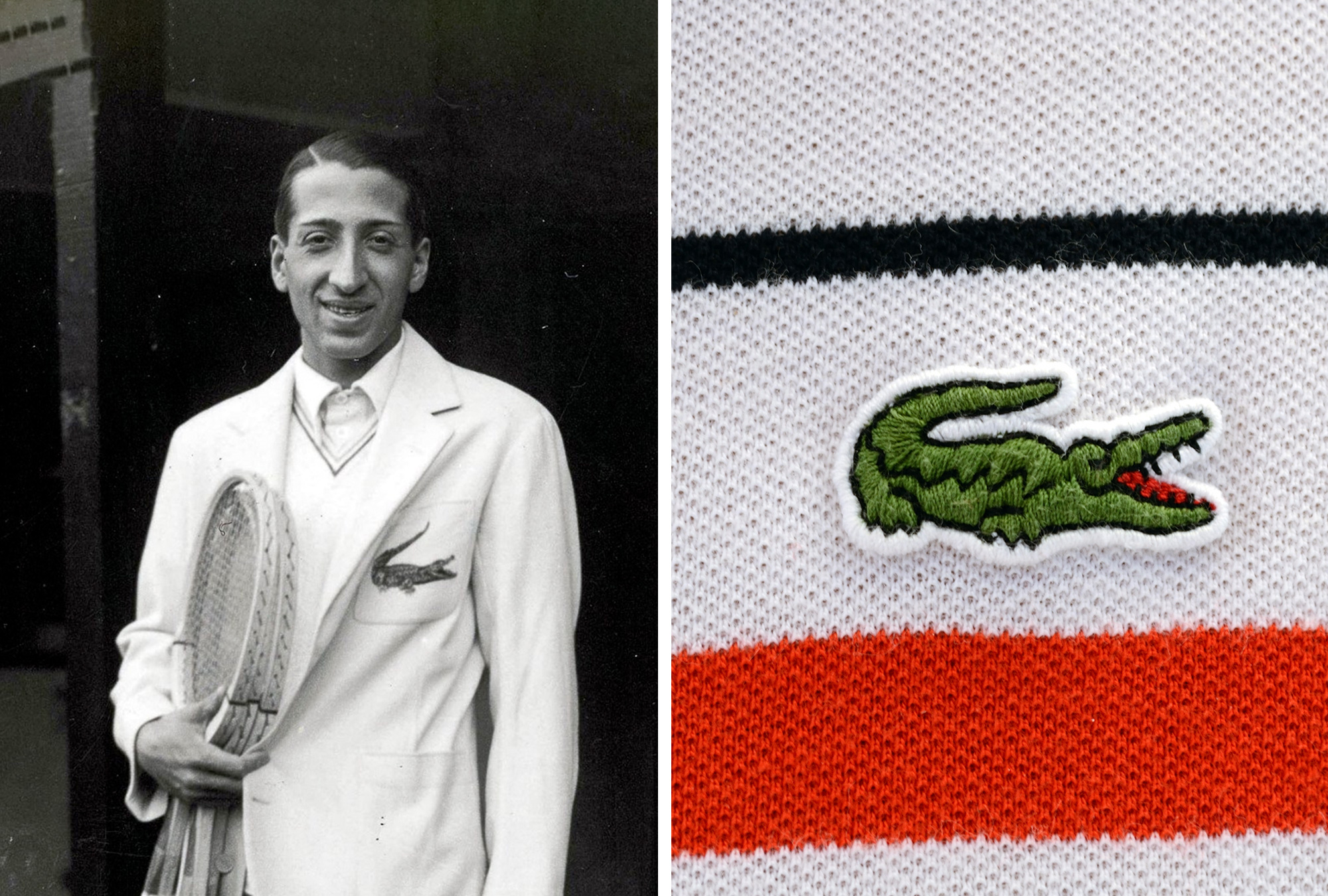 René Lacoste y el famoso logo del cocodrilo.