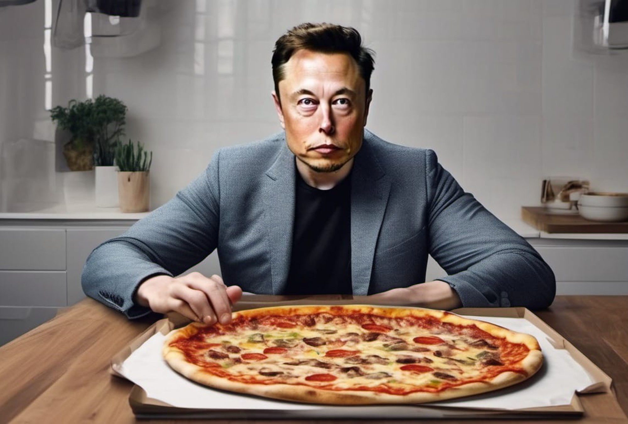 Elon Musk quiere defender a Tesla de una pizza.