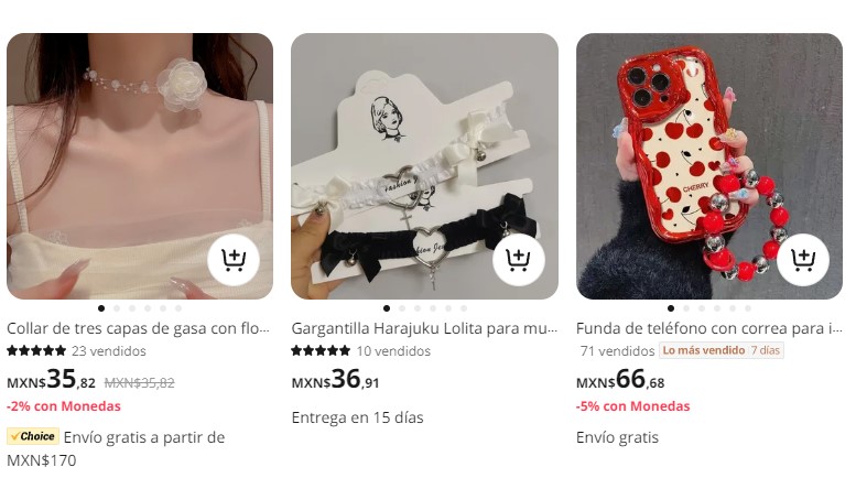 Accesorios coquette en AliExpress / Imagen: Alibaba