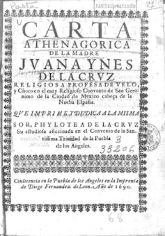 Cover of the _Carta Atenagorica_ with the text of Sor Juana Inés de la Cruz.