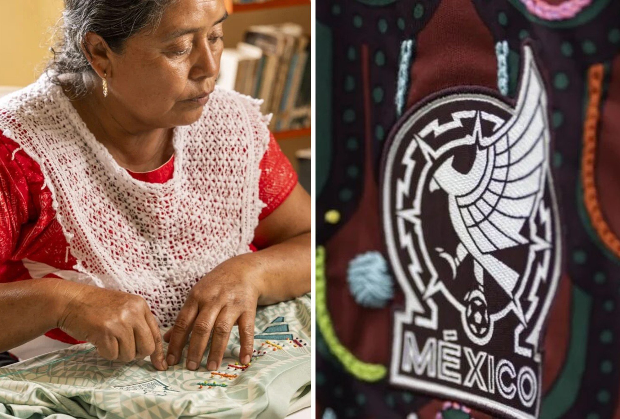 El jersey de Selección Mexicana hecho por artesanas.