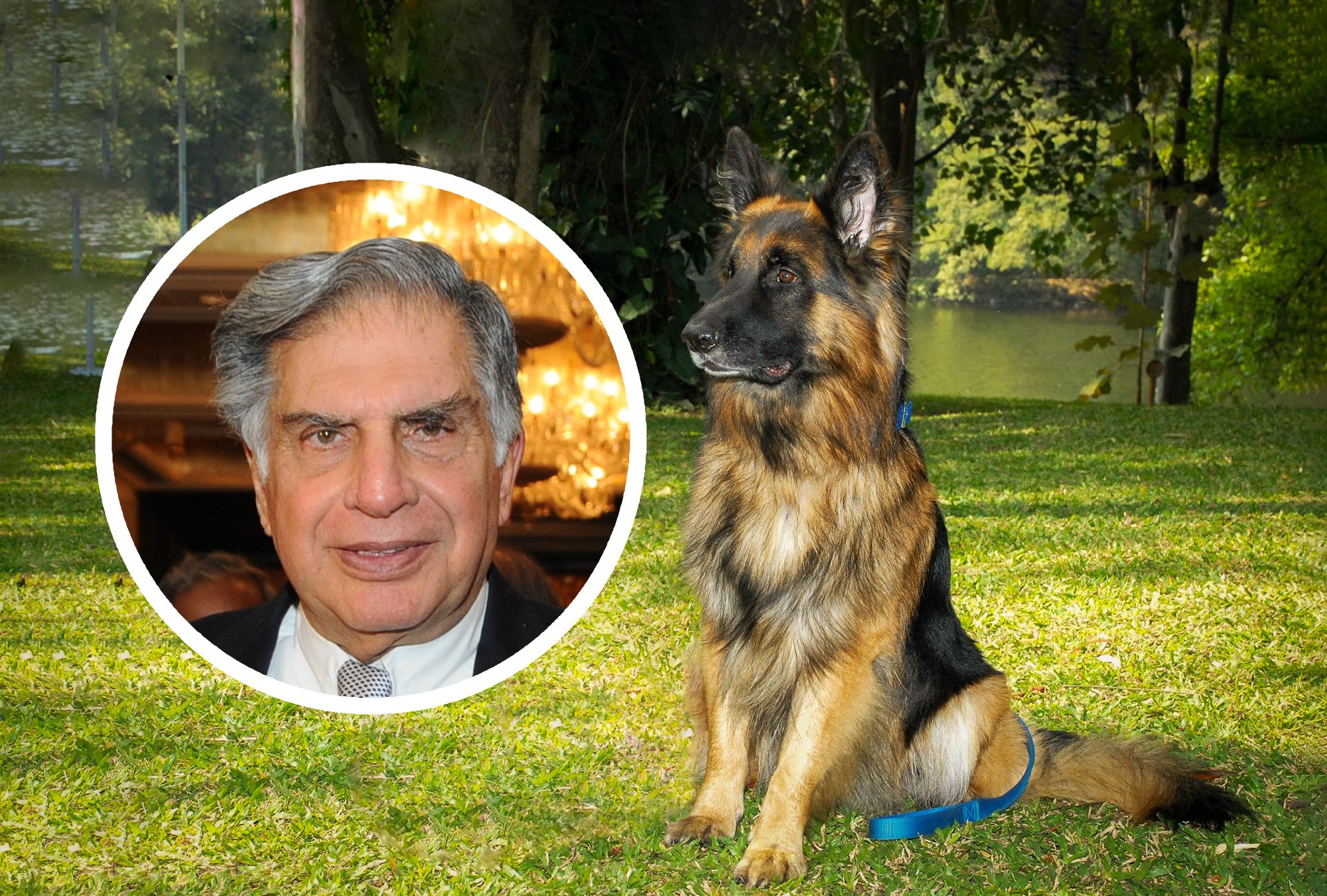 Ratan Tata y su primer perro Tito.