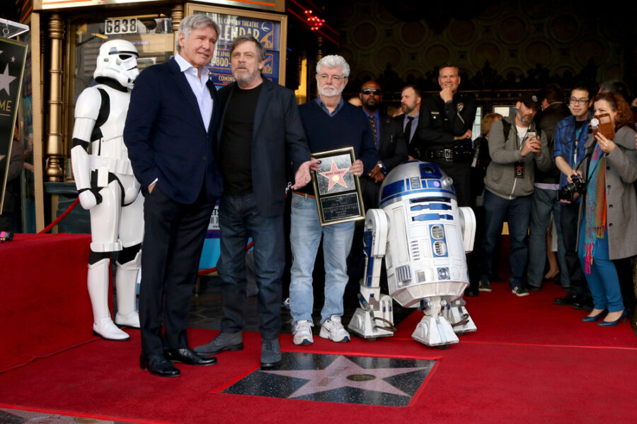 George Lucas con Harrison Ford y Mark Hamill | Imagen: Depositphotos.com