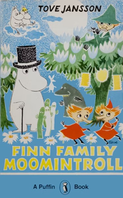 Portada de la edición de bolsillo de 1950 de Finn Family Mumintroll | Imagen: Tove Jansson/Wikimedia