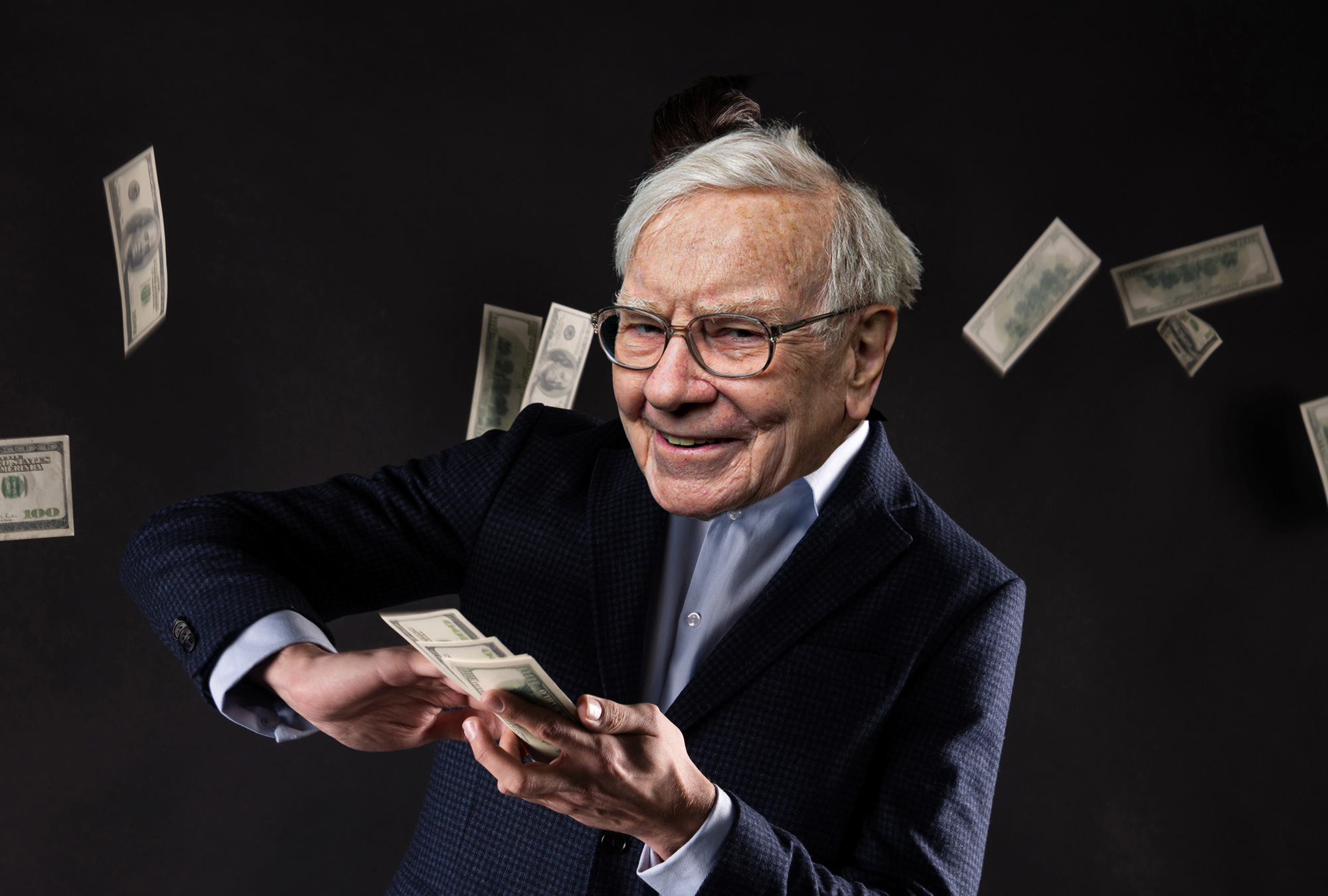 Warren Buffett, con su inseparable corbata roja.