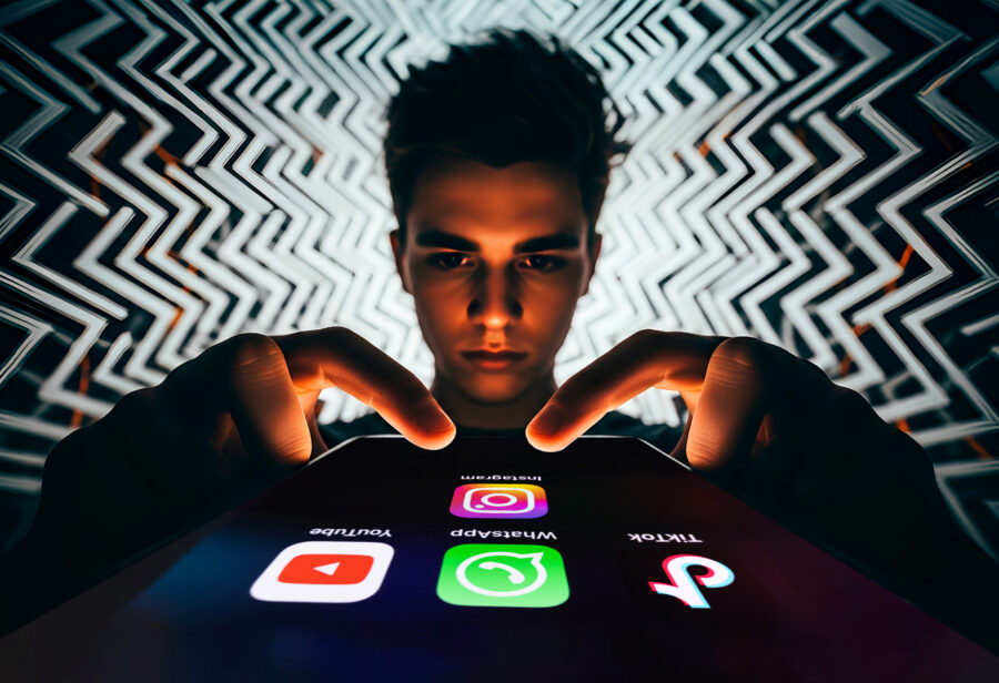 Las redes sociales influyen en la concentración | Imagen: Hecho con IA a través de EnvatoLabs