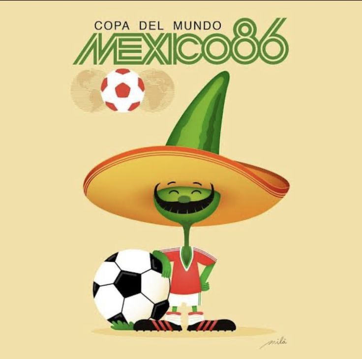 Pique, la icónica mascota del Mundial México 1986 con sombrero y bigote | Imagen: Hecha con IA vía ChatGPT