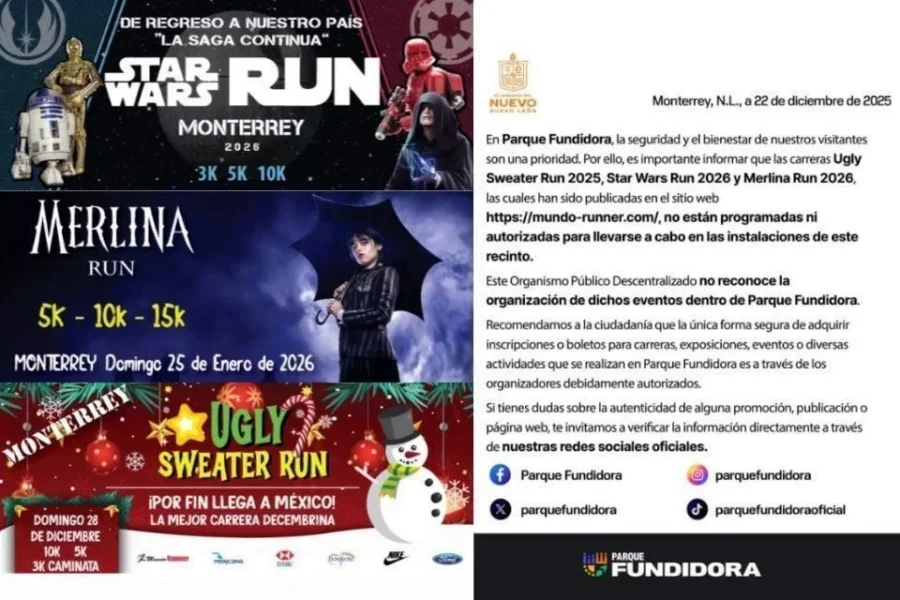 Fundidora se deslinda de carreras | Imagen: Parque Fundidora en redes sociales