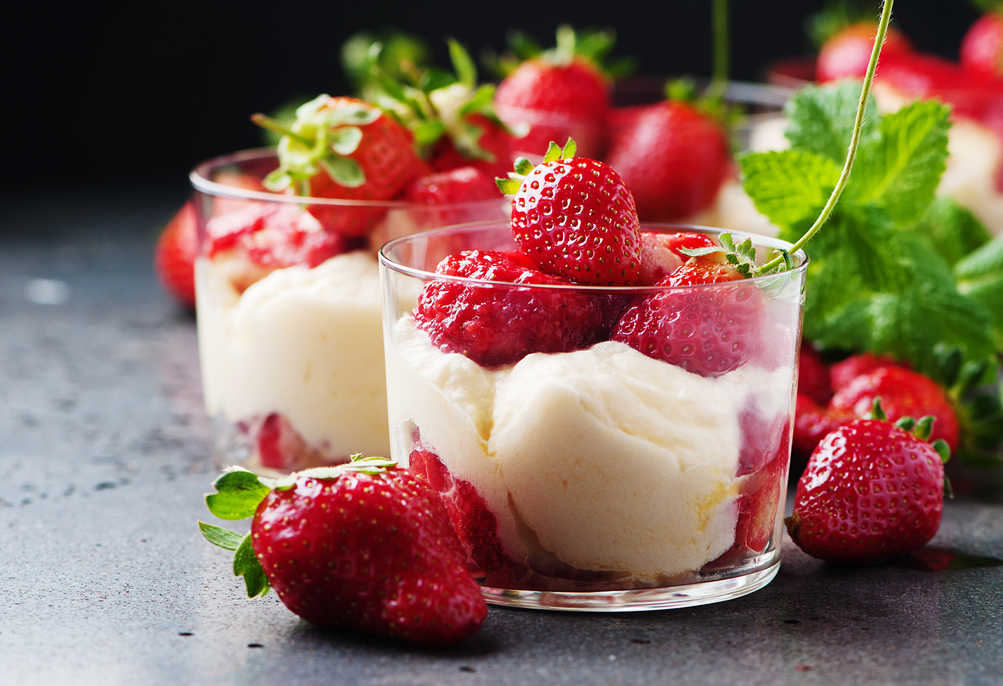 Negocio de fresas con crema