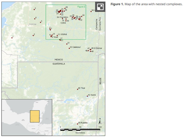 Mapa de la zona con complejos anidados | Imagen: Cambridge