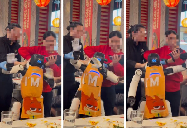 Robot camarero se descontrola en restaurante, se pone a bailar y el video se vuelve viral