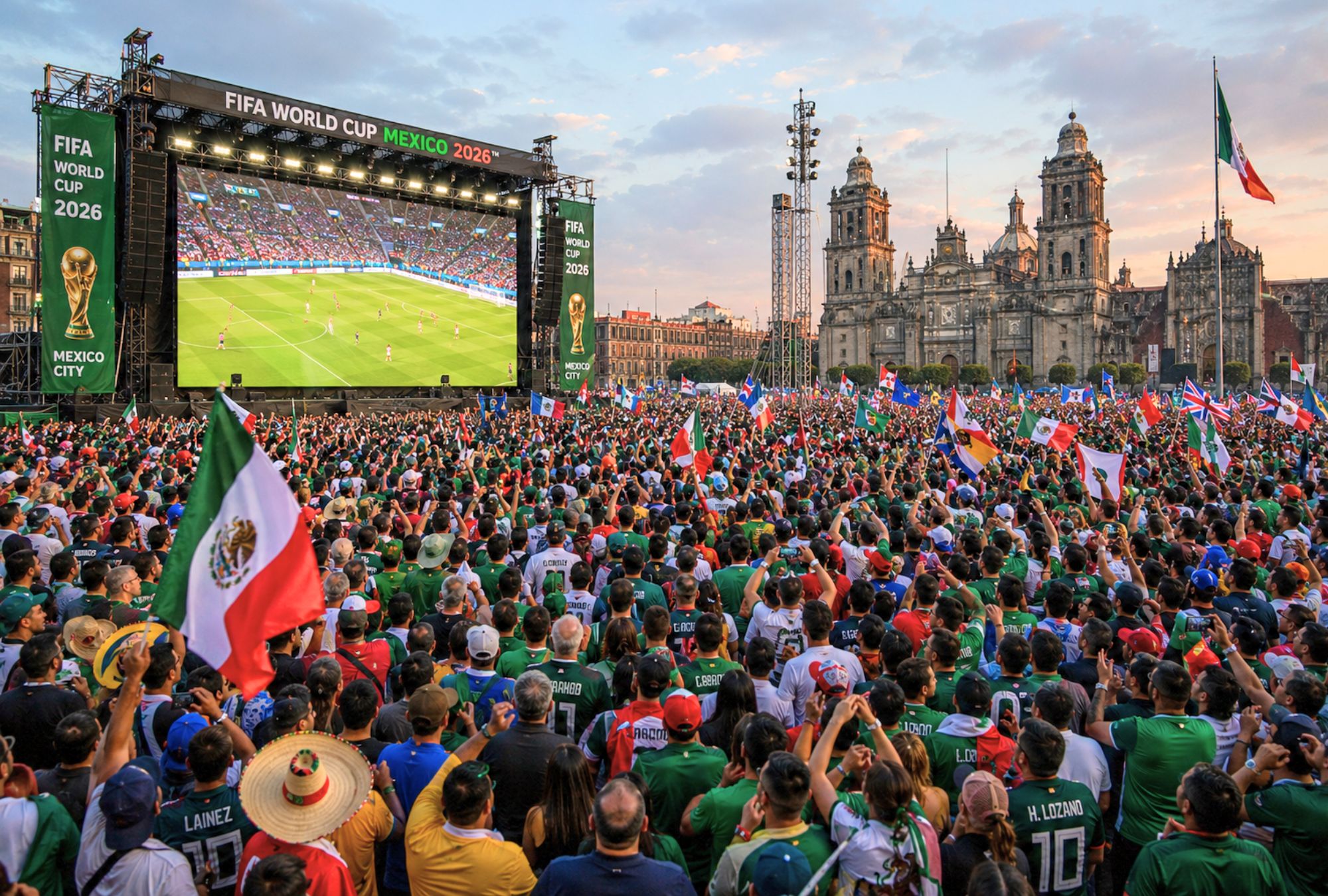 El Zócalo capitalino será la sede del FIFA Fan Festival durante el Mundial 2026.