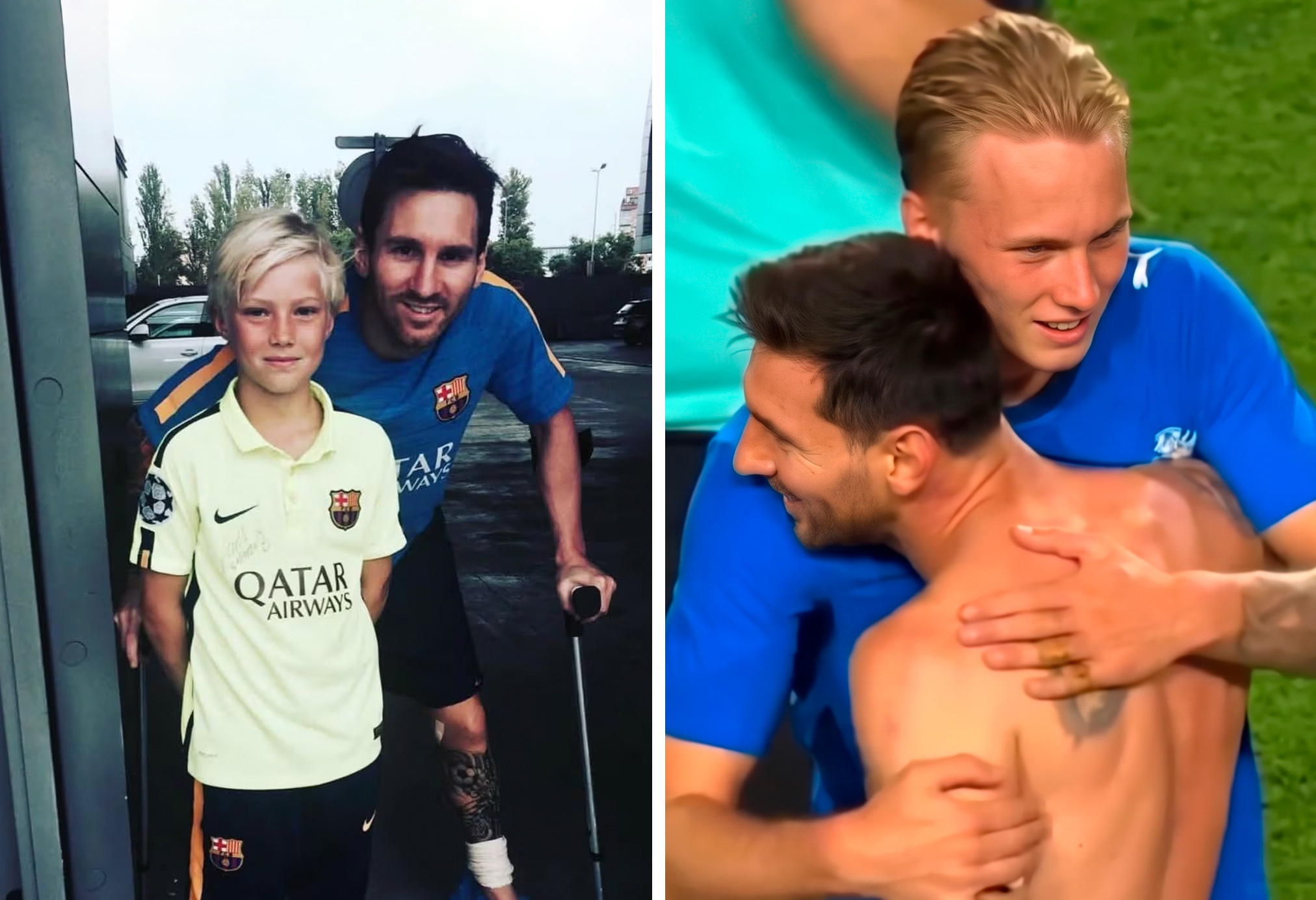Daníel Gudjohnsen compartió una fotografía tomada cuando era niño junto a Lionel Messi.