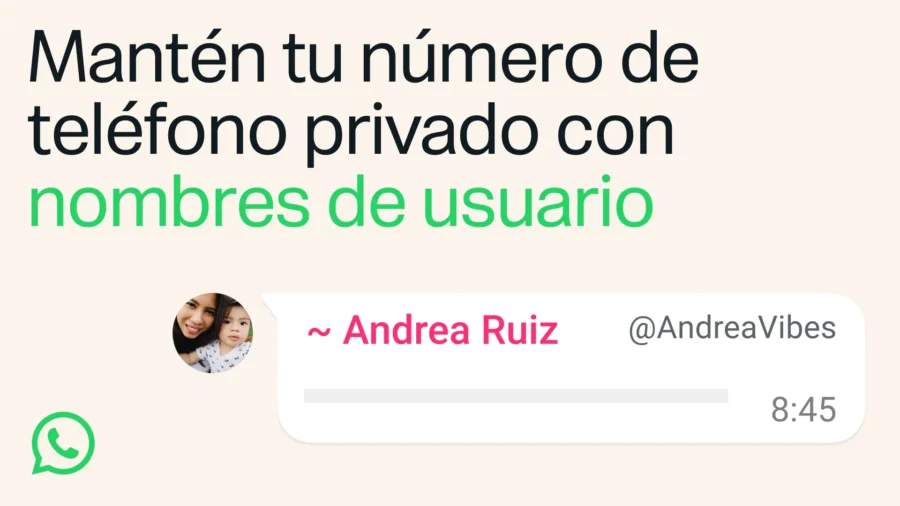 Los nombres de usuario permitirán contactar a otras personas sin compartir el número telefónico | Imagen: WhatsApp