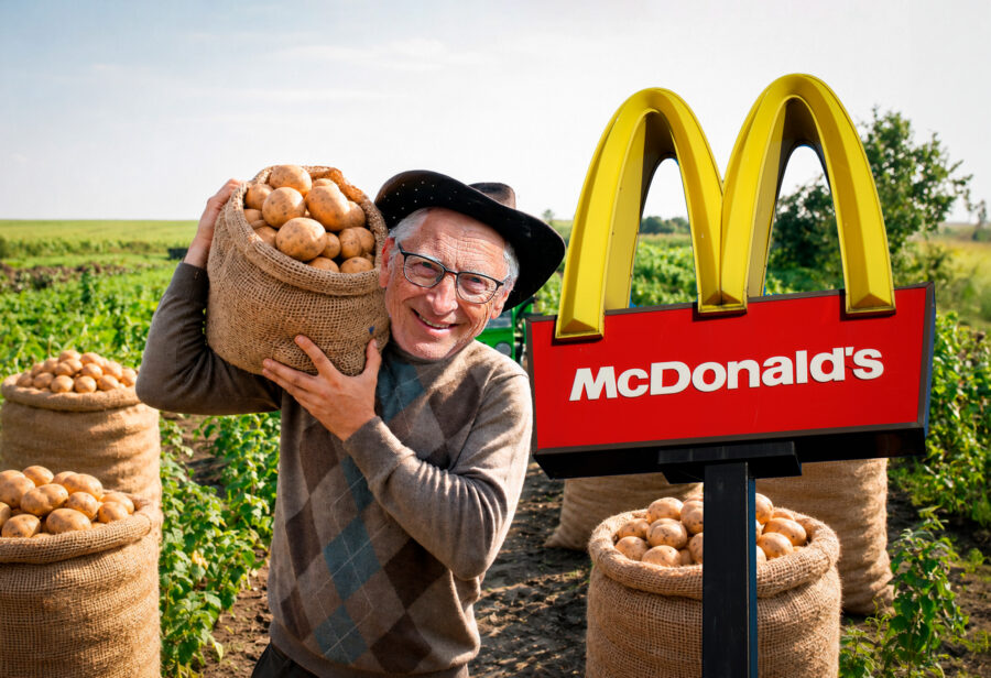 Bill Gates es el agricultor de papas de McDonald’s (y sus campos se pueden ver desde el espacio)