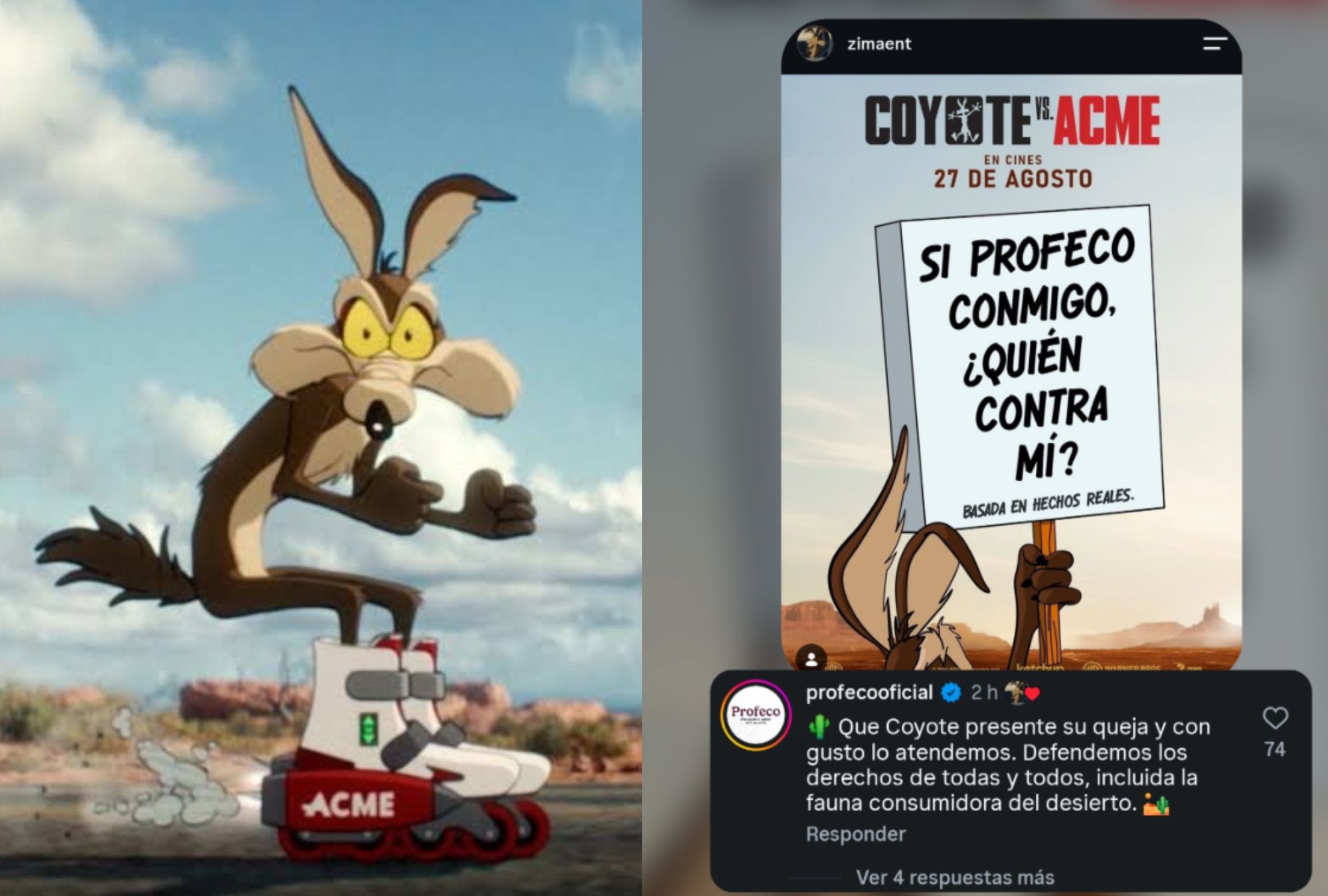 Zima Entertainment etiquetó a Profeco como parte del ficticio reclamo del Coyote contra los productos ACME.