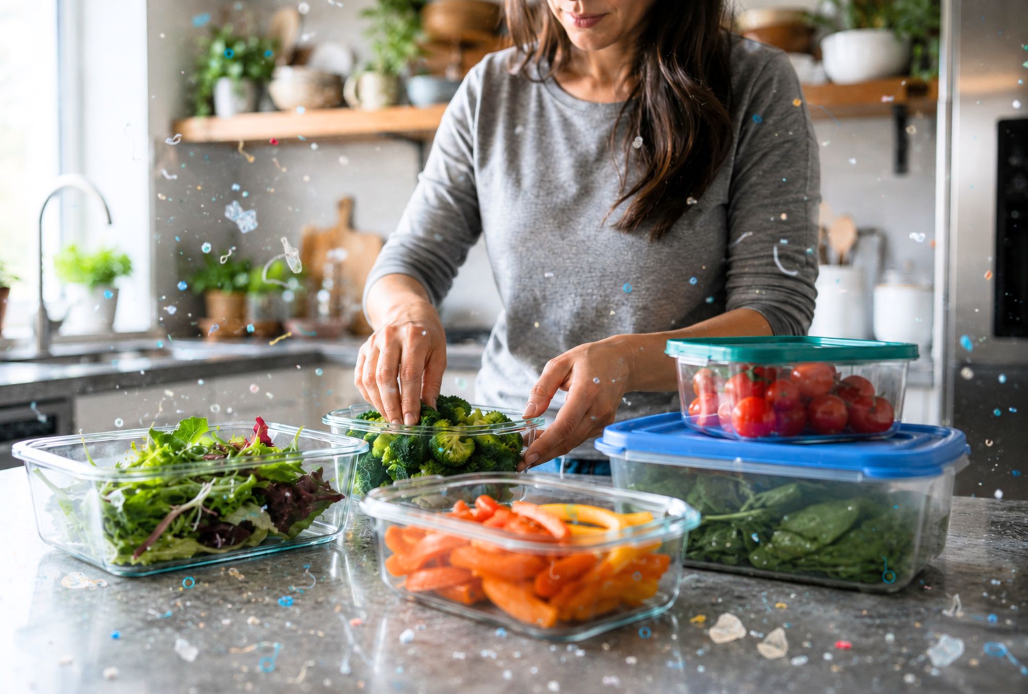 Los alimentos, el agua y el aire son algunas de las vías por las que las personas pueden estar expuestas a microplásticos.