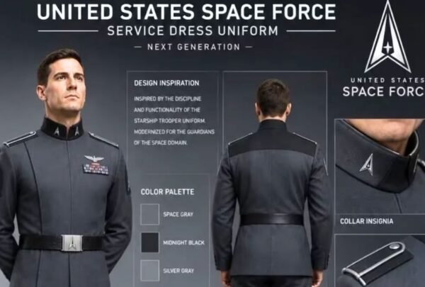 Trump mostró este uniforme para la Fuerza Espacial y las redes encontraron una inquietante semejanza