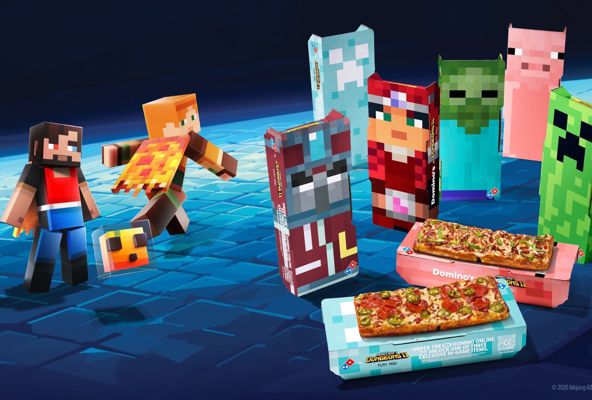 La alianza entre Domino’s y Minecraft Dungeons II se desplegará en 19 mercados.